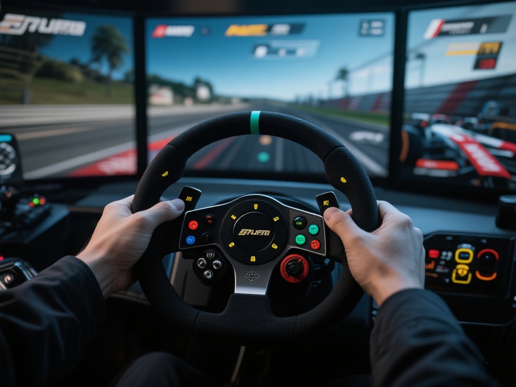 以某款赛车模拟器游戏为例，其开发团队通过与硬件厂商