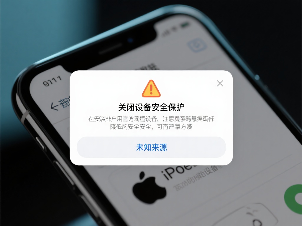 关闭设备安全保护
在安装非官方应用时，设备可能会